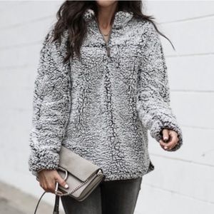 Grizzly Sherpa Plush 1/4 Zip Pullover Jacket